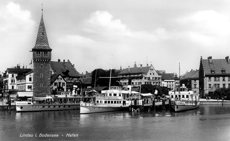 MS Oesterreich, SD Rhein und MS Augsburg um 1934 in Lindau - Bild: Archiv A. Heer